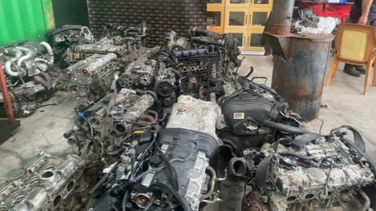Kayseri'de 30 adet kaçak otomobil motoru ele geçirildi