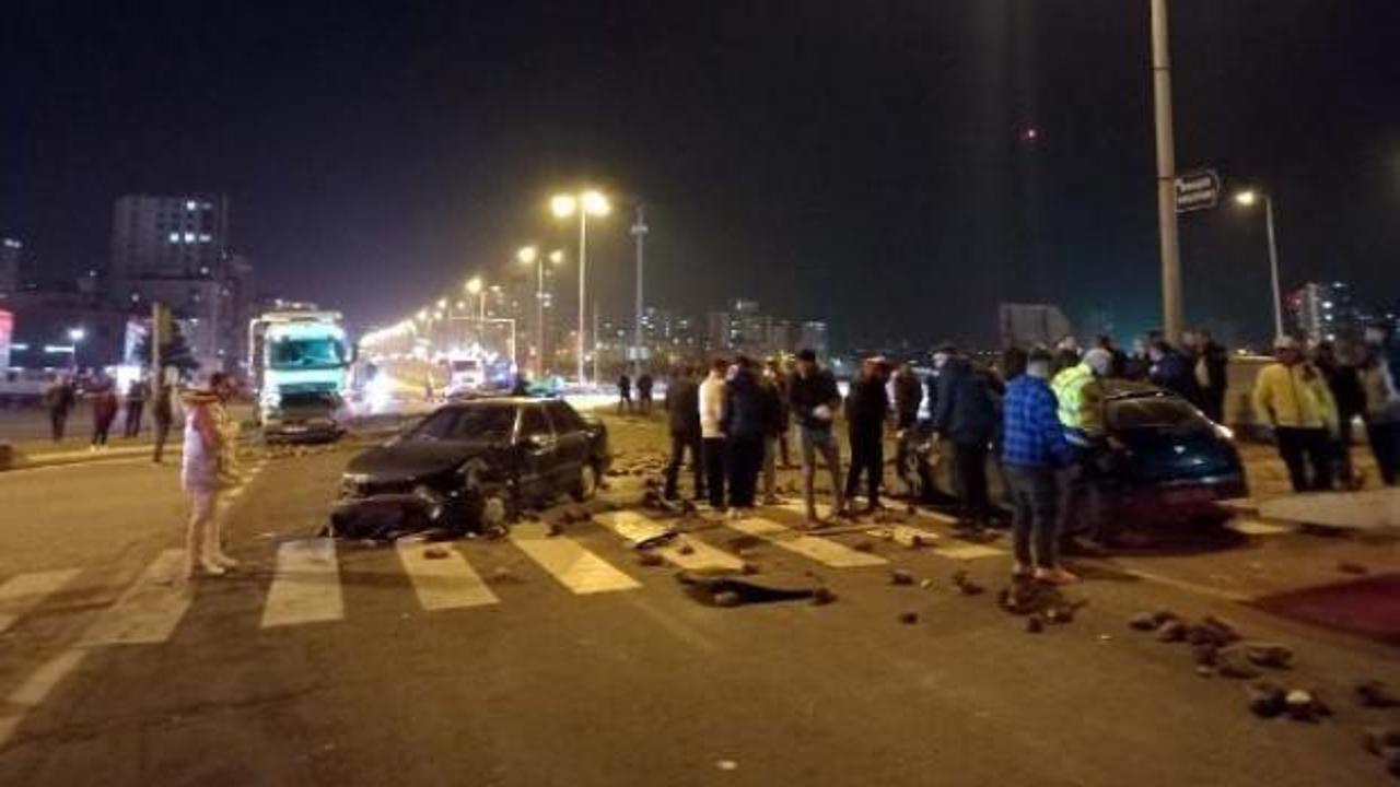 Kayseri'de 5 araç zincirleme kazaya karıştı; 4 yaralı