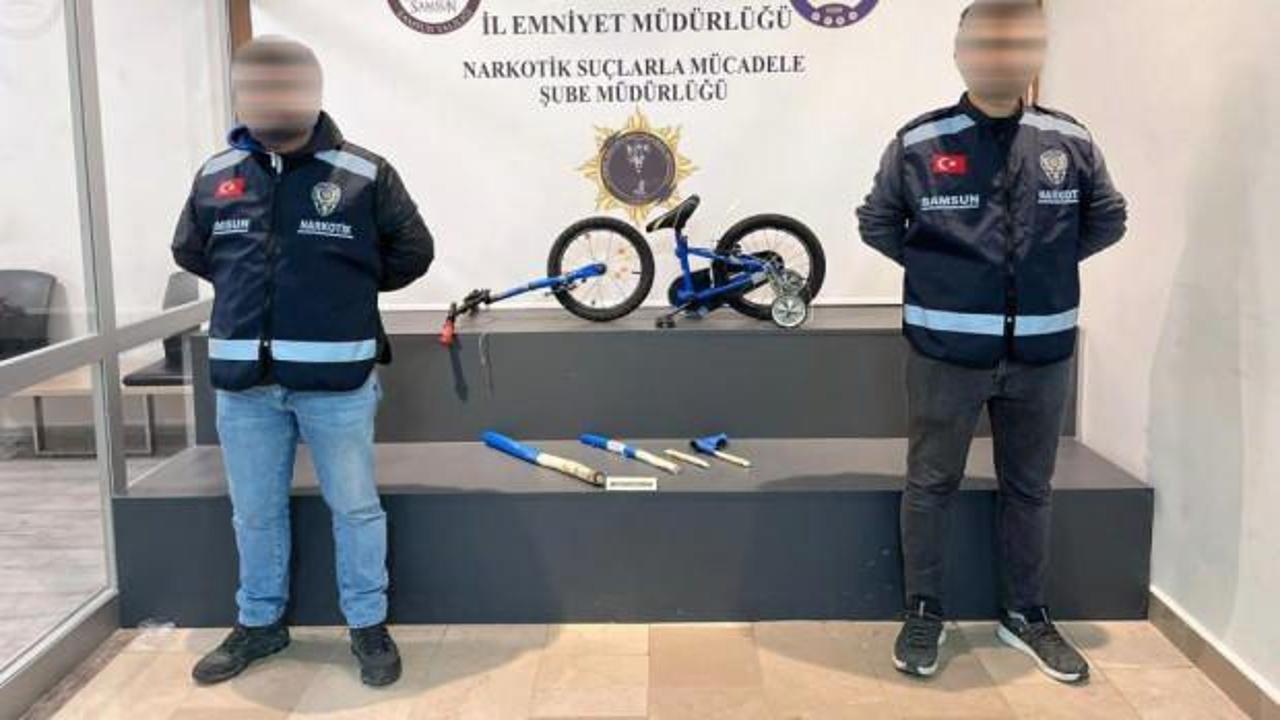 Kesilen bisikletin içinden uyuşturucu çıktı : 2 gözaltı