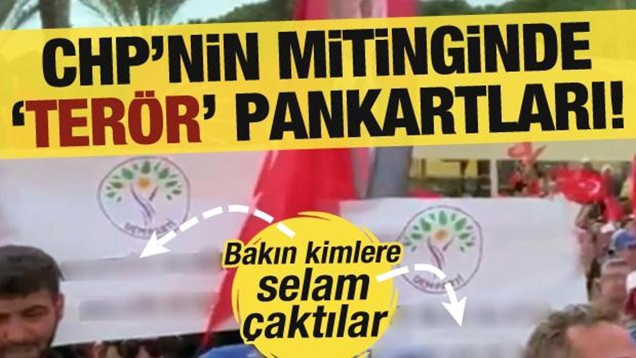 Kirli ittifak sahaya yansıdı! CHP lideri Özgür Özel'in mitinginde DEM Parti pankartları