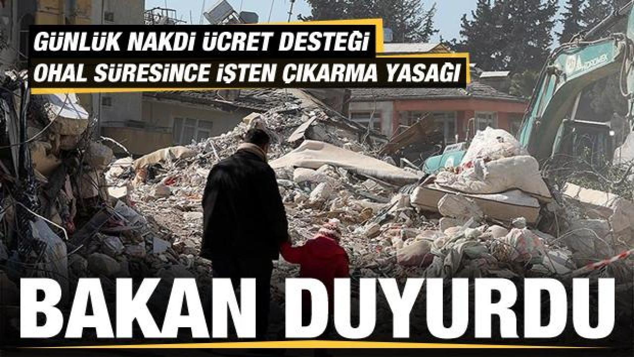 Kısa çalışma ödeneği alamayan depremzedelere nakdi ücret desteği