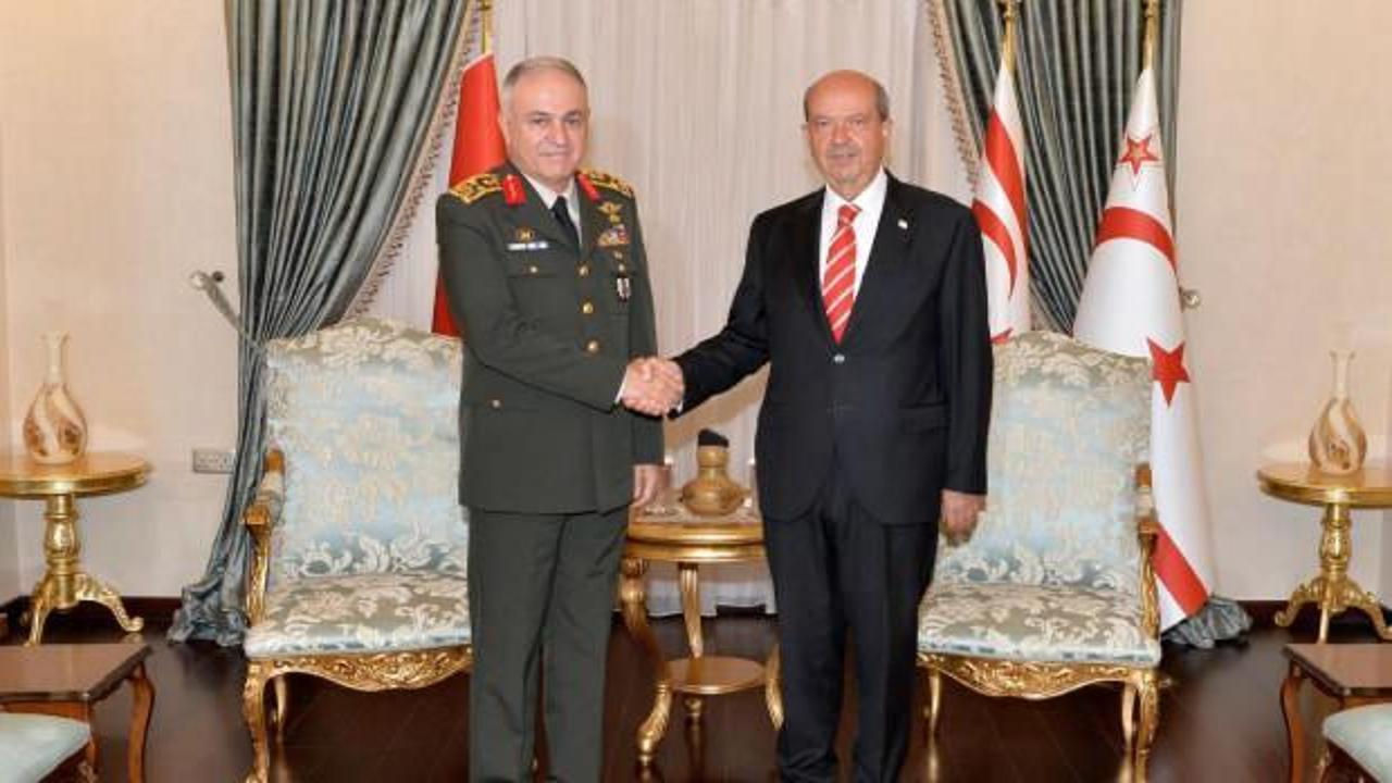 KKTC'de dikkat çeken buluşma! Cumhurbaşkanı Tatar, Genelkurmay Başkanı Gürak'ı kabul etti