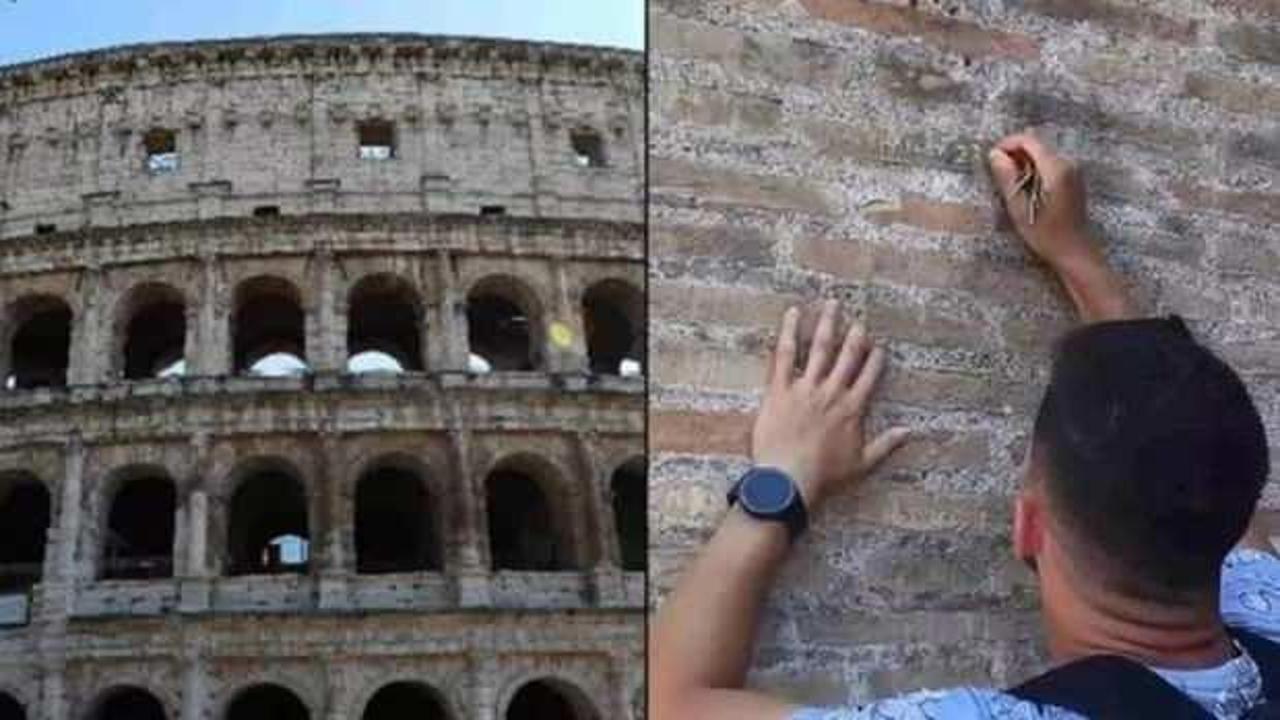 Kolezyum’a adını kazıyan vandal turistten komik savunma