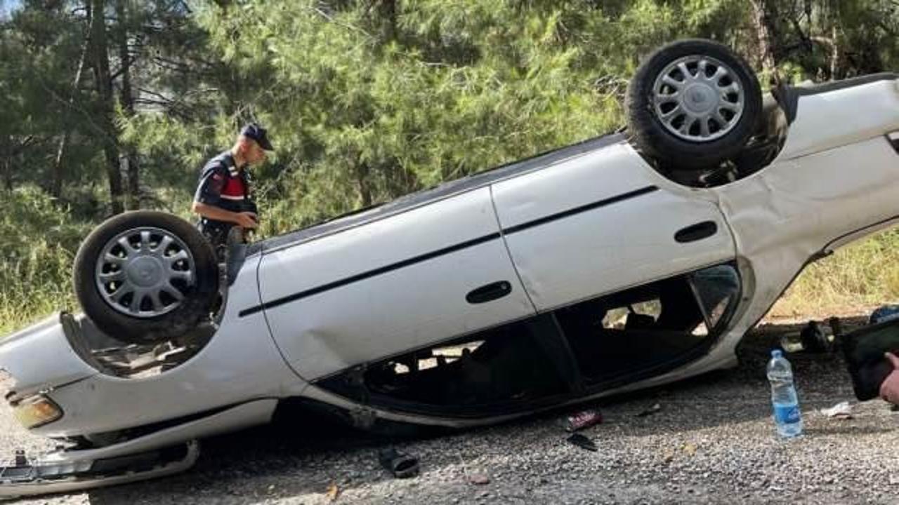 Kontrolden çıkan otomobil takla attı: 1 ölü, 2 yaralı