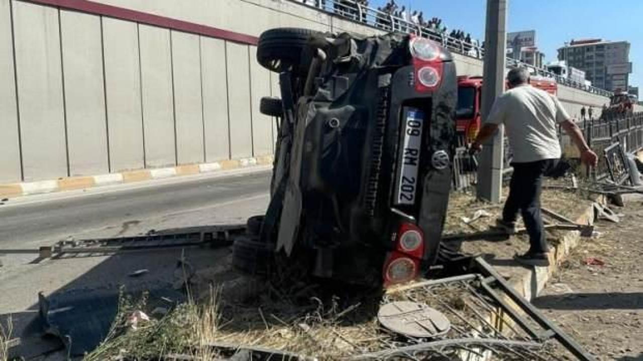 Kontrolden çıkan otomobil takla attı: 3 yaralı