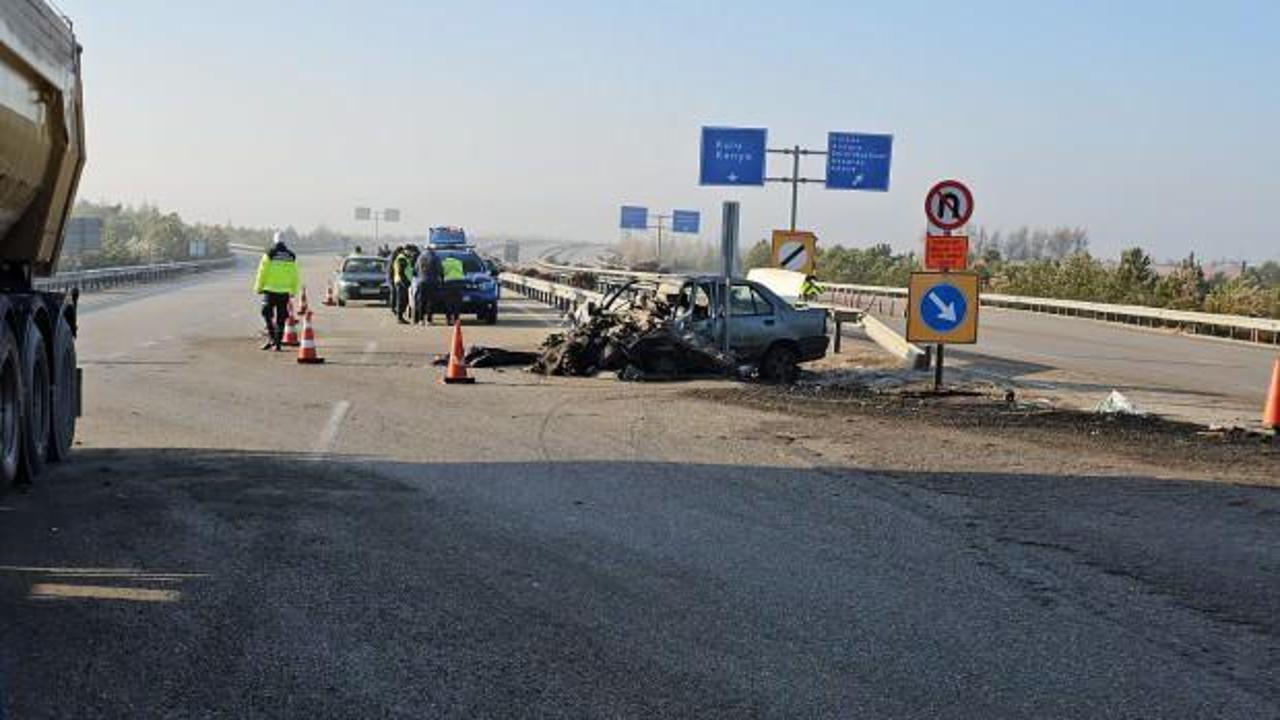 Konya'da otomobil, TIR'la çarpıştı: 1 ölü, 1 yaralı