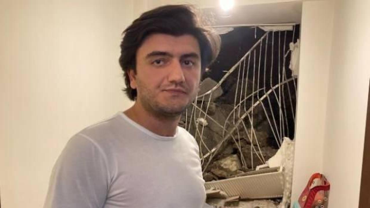 Kopan kaya parçası evin üzerine düştü