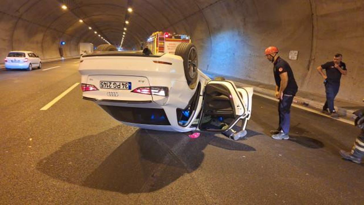 Kuzey Marmara Otoyolunda tünelde 3 araç birbirine girdi