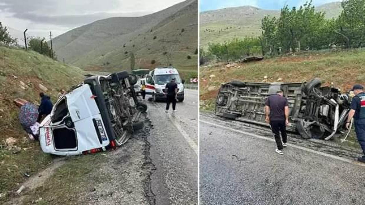 Malatya'da minibüs devrildi: 1'i ağır, 15 yaralı
