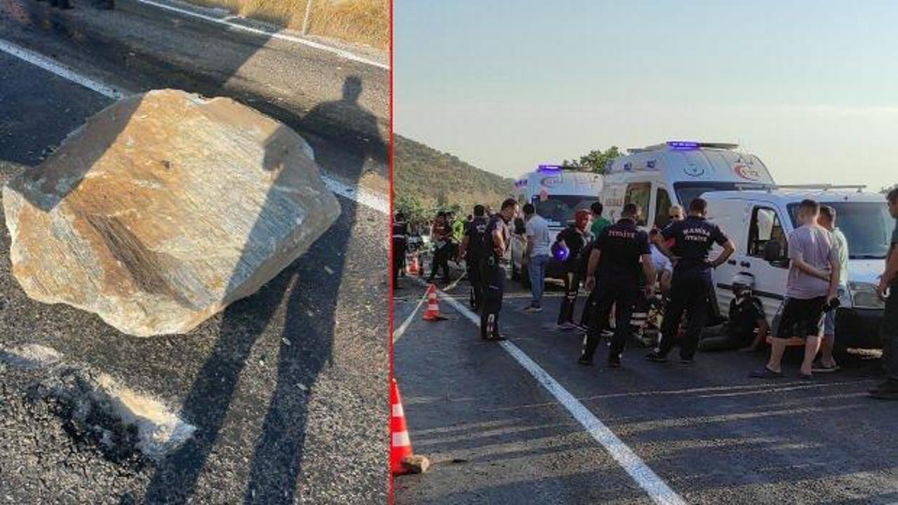 Manisa'da feci olay: Kaya parçası 1 kişiyi canından etti, 3 yaralı