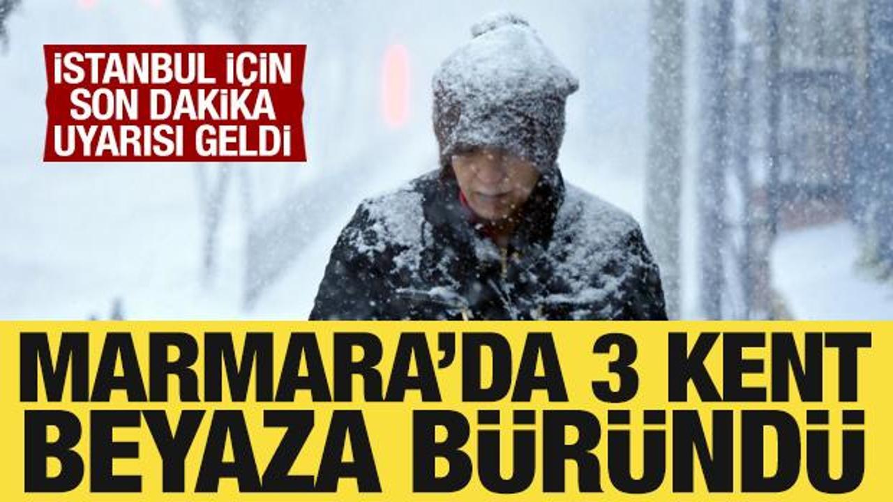 Marmara'da 3 kentte kar yağışı başladı: AKOM'dan İstanbul için uyarı!