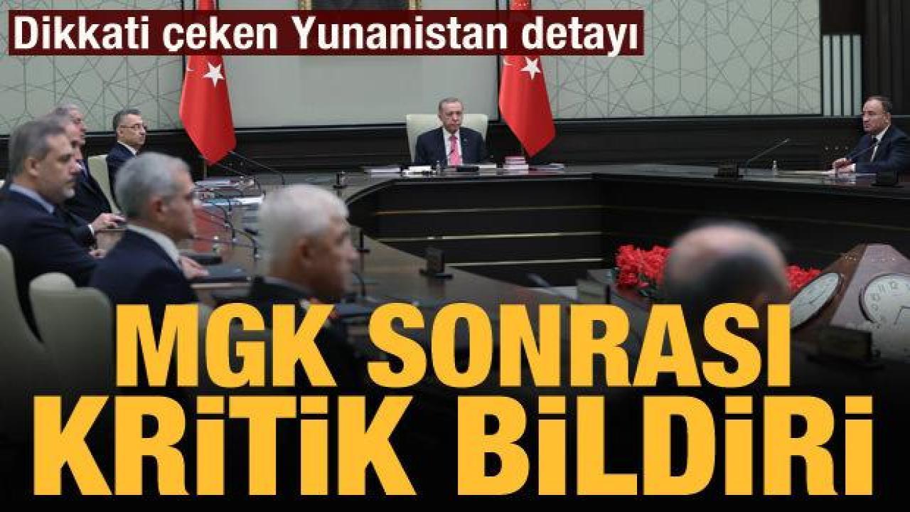 MGK toplantısı sonrası bildiri yayımlandı