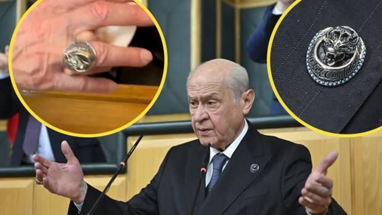 MHP Lideri Bahçeli'nin 100. yıla özel yüzük ve rozeti dikkat çekti