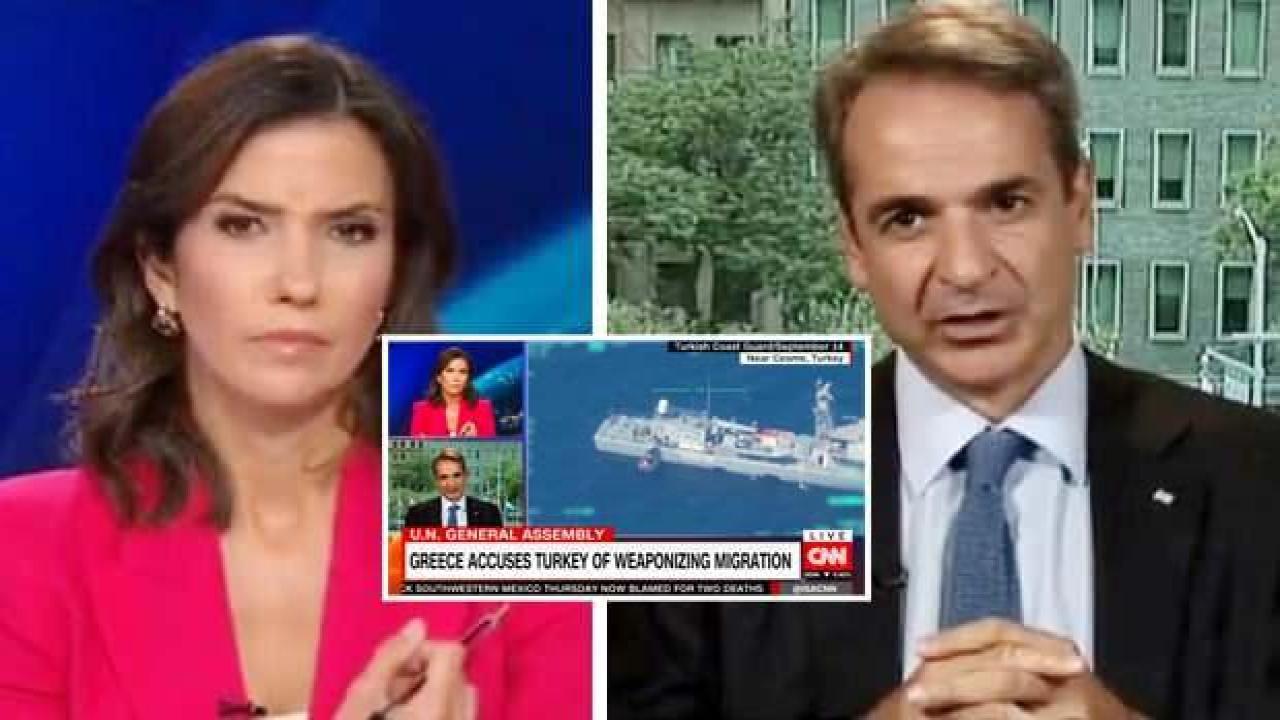 Miçotakis'in Türkiye'yi hedef aldığı sırada ekrana gelen görüntüler gündem oldu