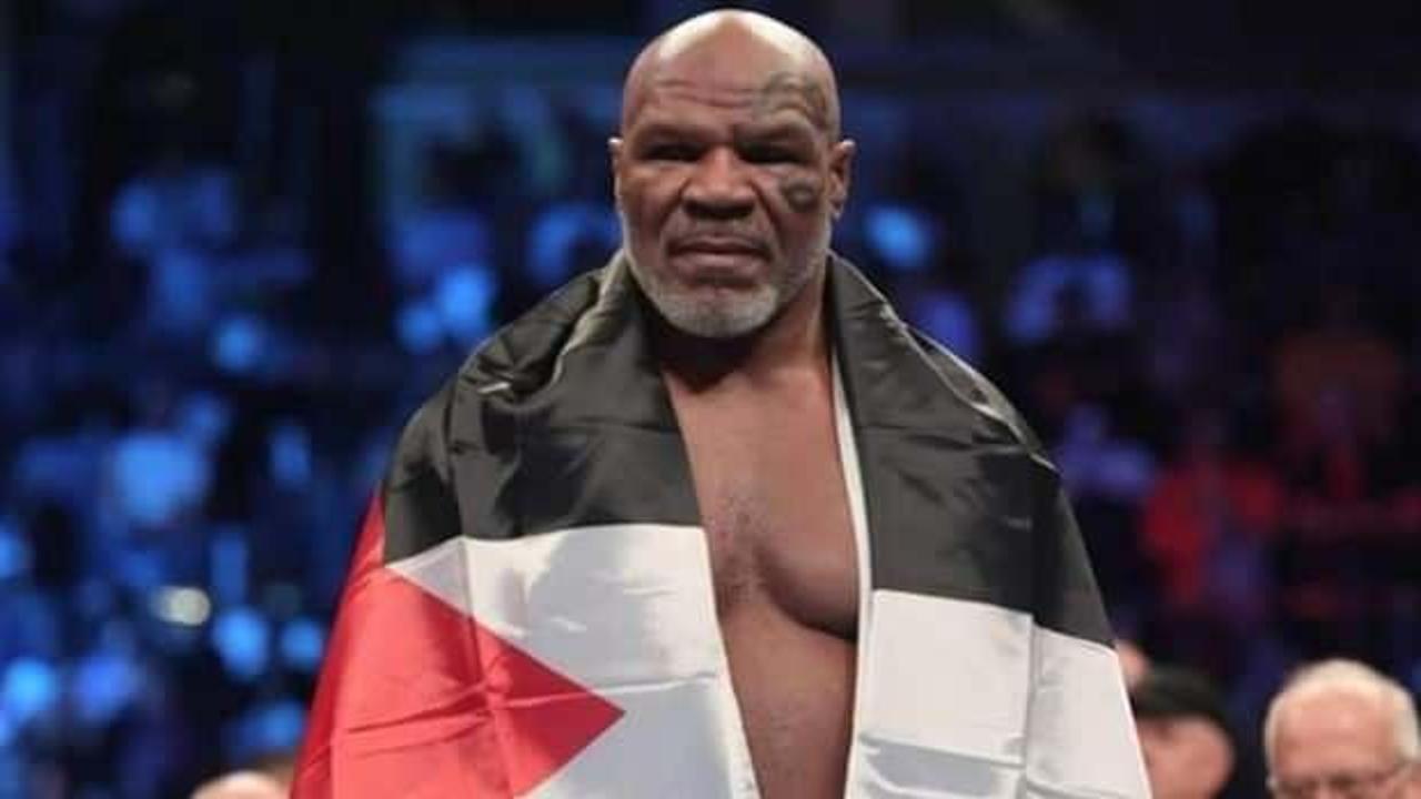Mike Tyson Filistin bayrağıyla poz verdi mi?