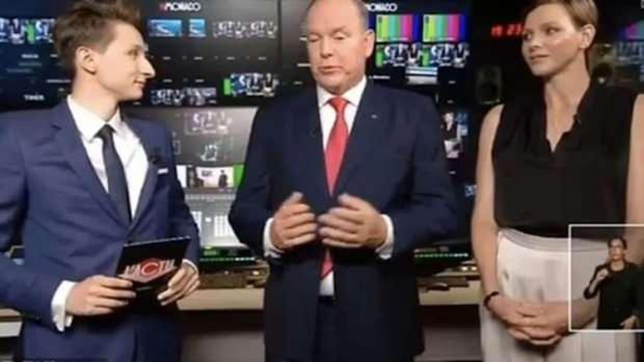 Monaco Prensesi'nin canlı yayındaki görüntüsü olay oldu
