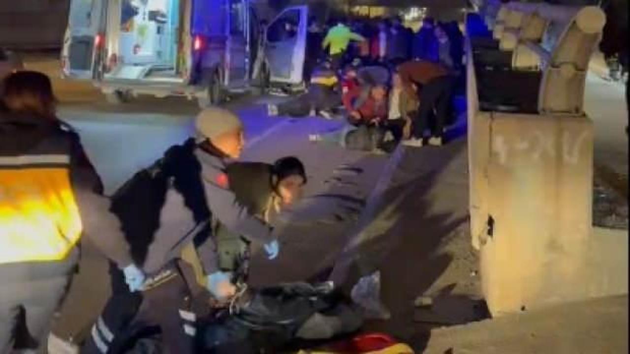 Motosiklet, yayalara çarptı: 1 ölü, 3 yaralı