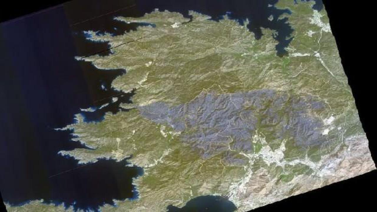MSB paylaştı: Marmaris yangını Göktürk-1 uydusundan görüntülendi