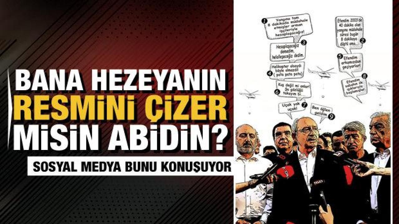 Muhalefetin yangınla imtihanı karikatüre yansıdı... 
