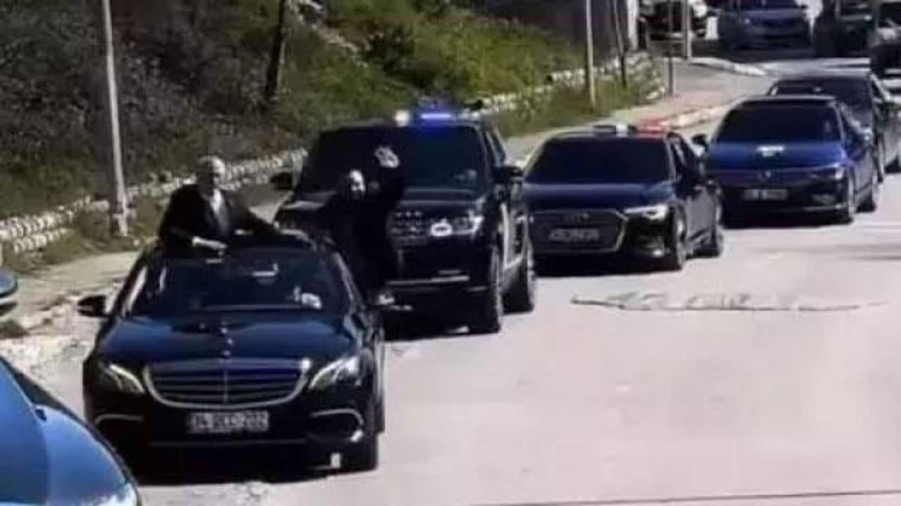Muhtar adayı çakarlı araçlarla sokak sokak gezip oy istedi