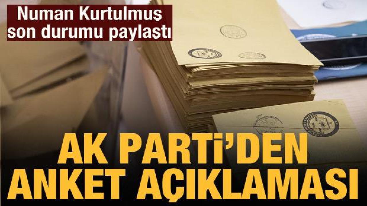 Numan Kurtulmuş'tan anket açıklaması: AK Parti açık ara önde!