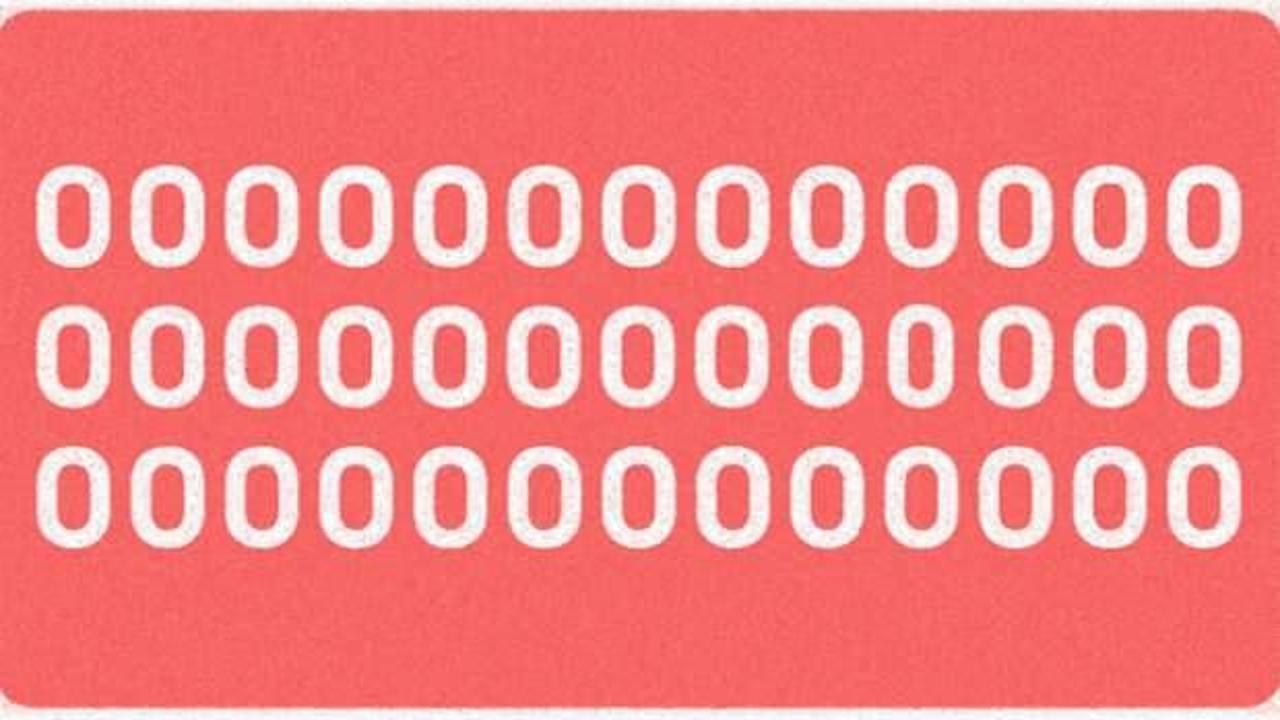 O harfleri arasındaki 0 rakamını 6 saniyede bulabilecek kadar dikkatli misiniz? Optik illüzyon testi ile kendinizi test edin!