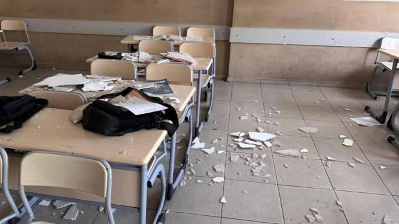 Okulda dehşet! Tavan sıvası çöktü: 4 öğrenci yaralandı