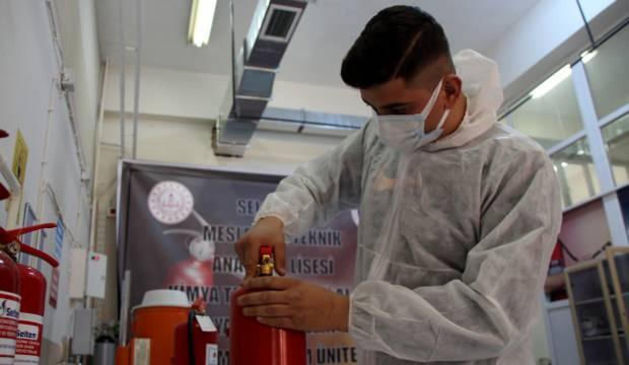 Okulların yangın söndürme tüplerinin dolumunu bu lise yapacak