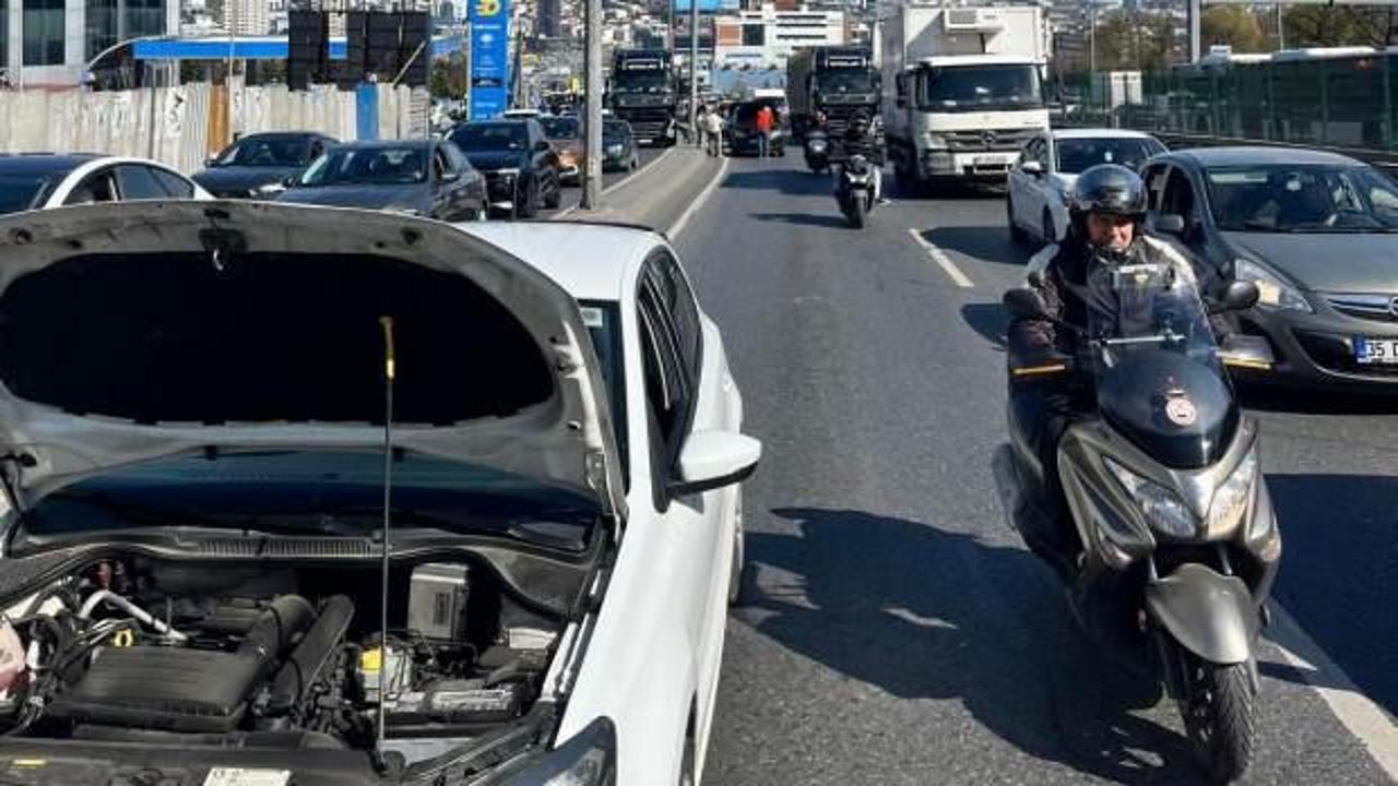 Onlarca araç aynı anda arıza yaptı! E-5 kilitlendi