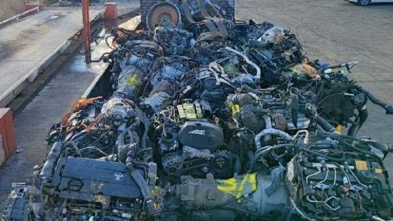 Piyasa değeri 4 milyon TL olan 27 araç motoru ele geçirildi
