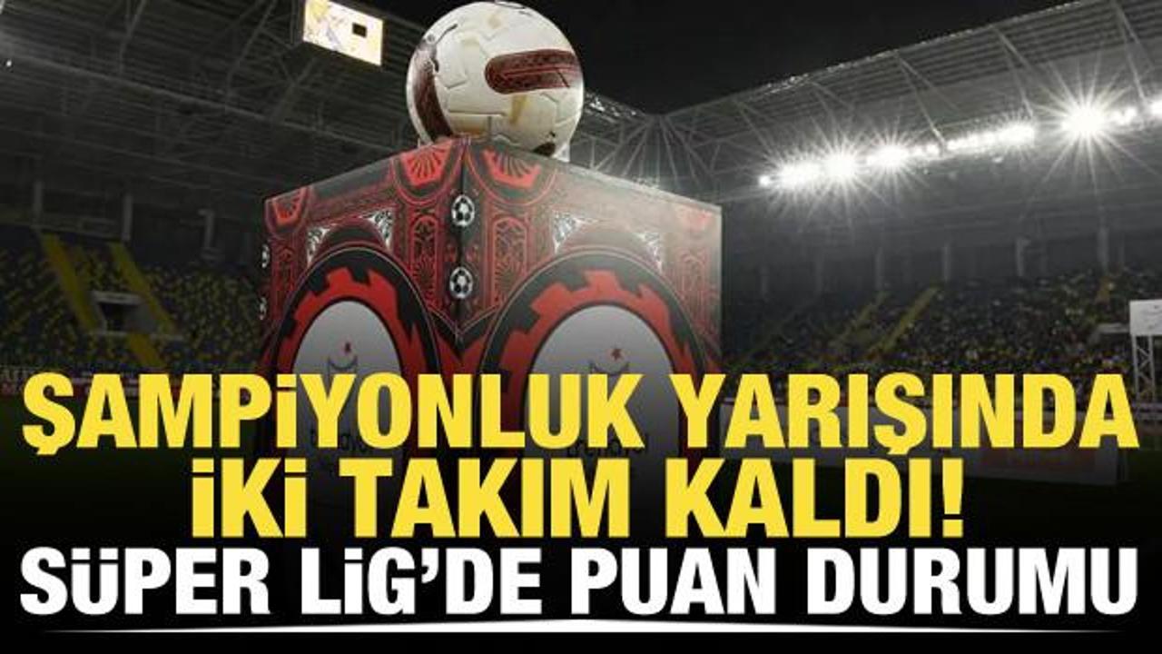 Şampiyonluk yarışında 2 takım kaldı! Süper Lig'de puan durum