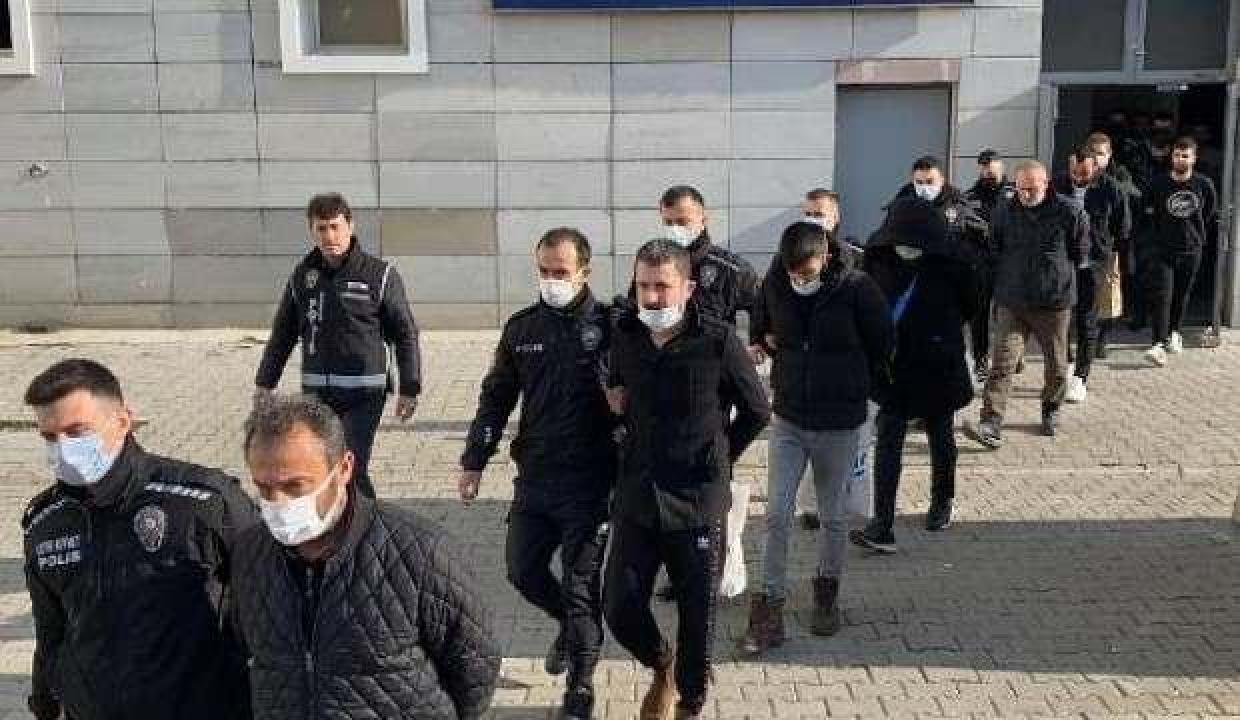 Samsun merkezli suç örgütü operasyonunda 17 şüpheli adliyede