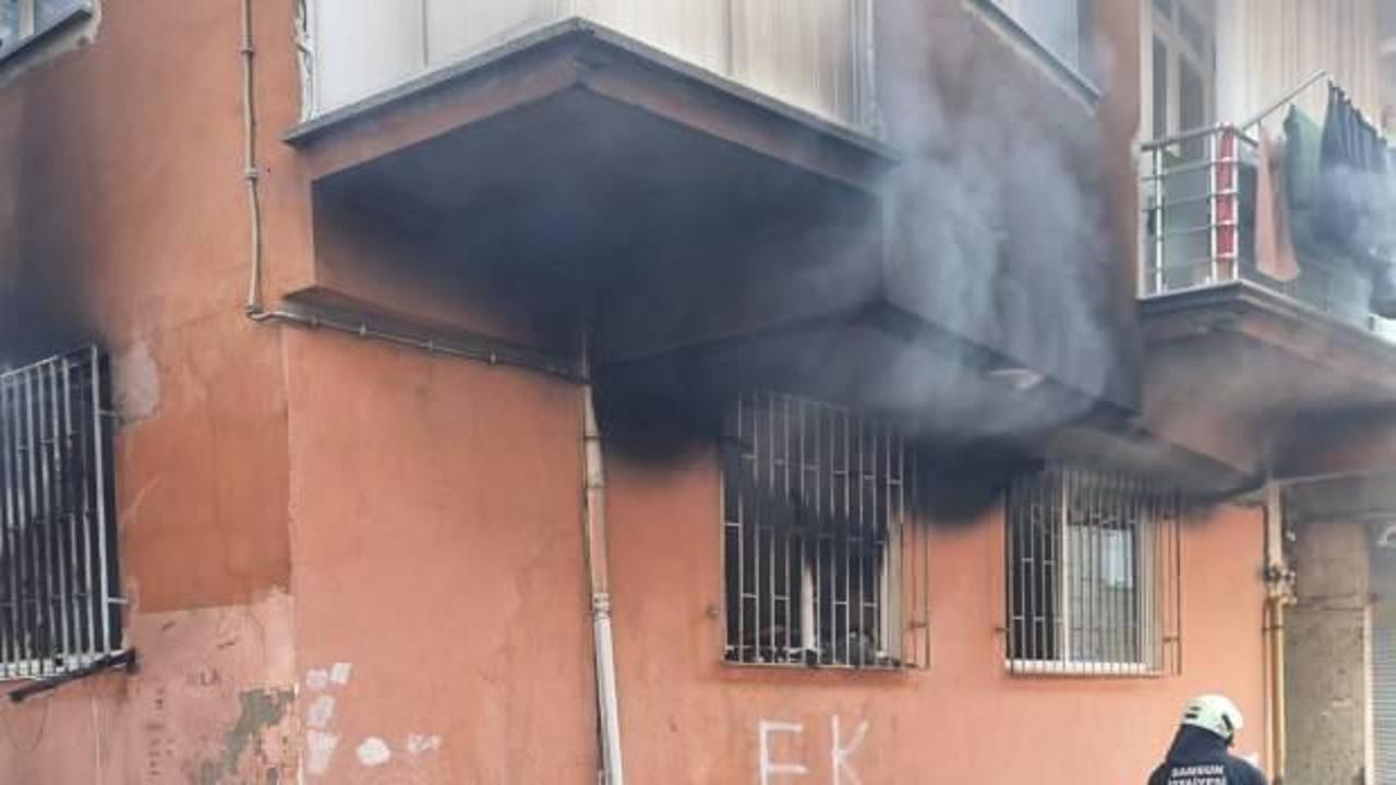 Samsun'da korkutan yangın: 2 çocuk hastaneye kaldırıldı