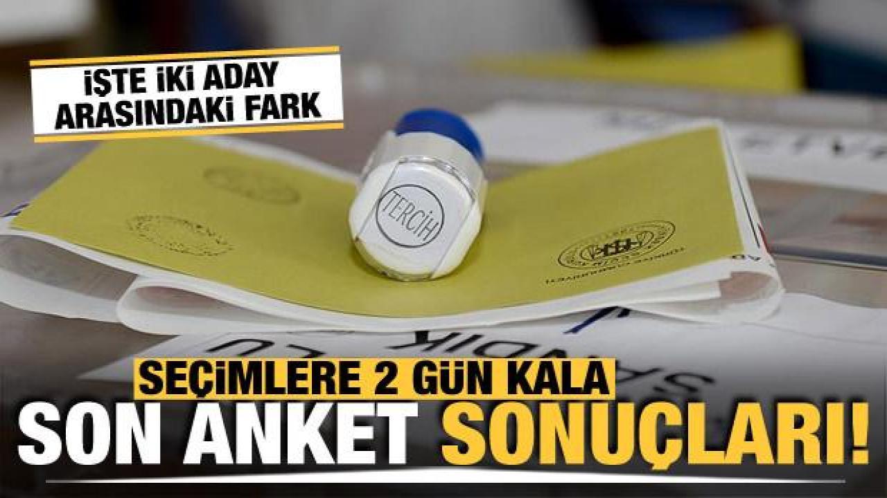 Seçimlere 2 gün kala son anket sonuçları açıklandı! İşte aradaki fark