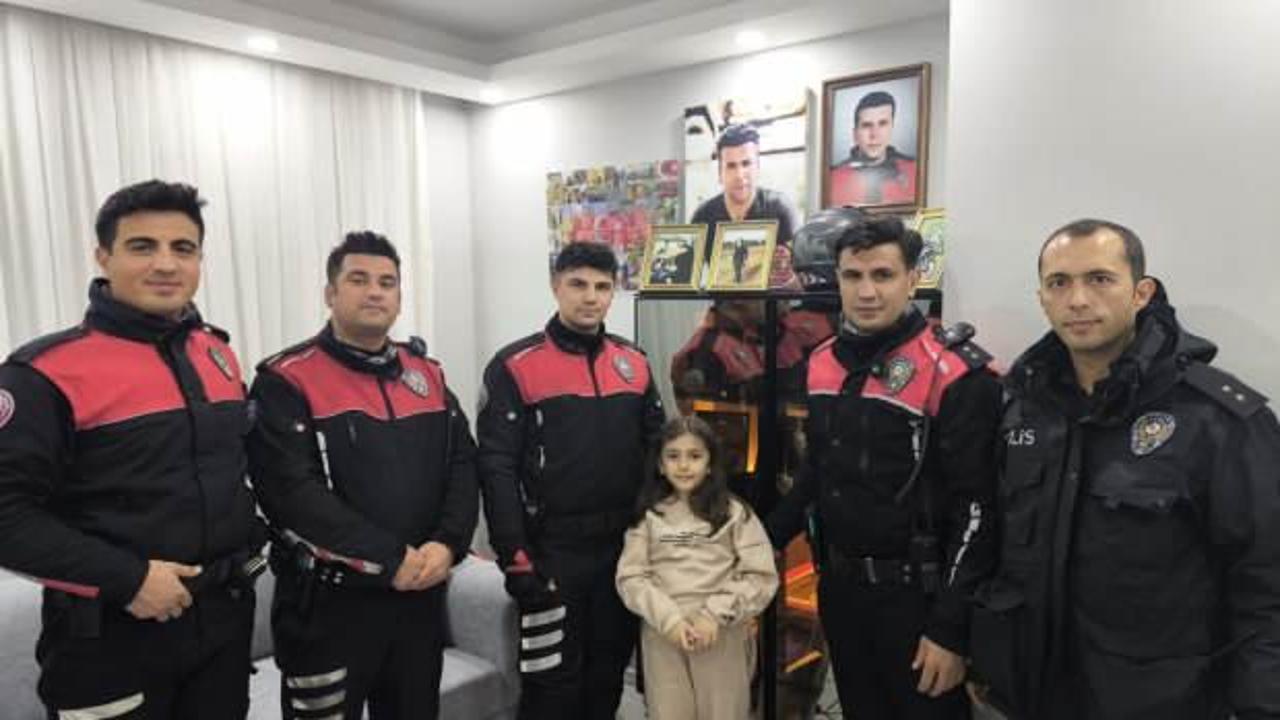 Şehit kızına polisten doğum günü sürprizi