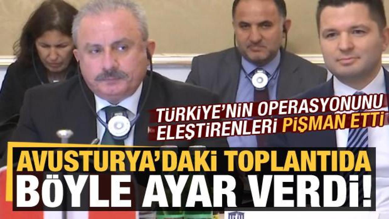 Şentop, Avusturya'daki toplantıda Türkiye'nin operasyonunu eleştirenlere böyle ayar verdi!