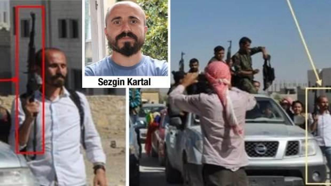 Sezgin Kartal elinde kaleşnikofla YPG'li teröristlerle! Skandal görüntüler ortaya çıktı