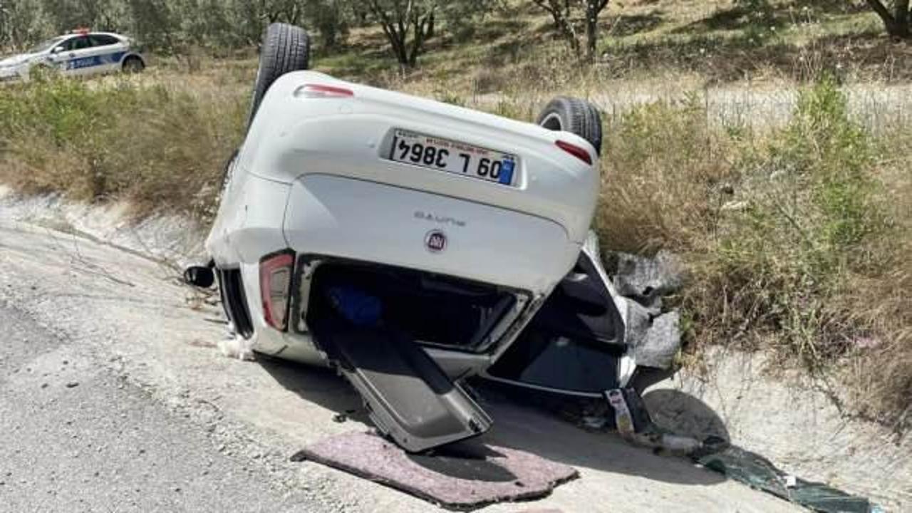 Söke'de otomobil şarampole devrildi: 3 yaralı