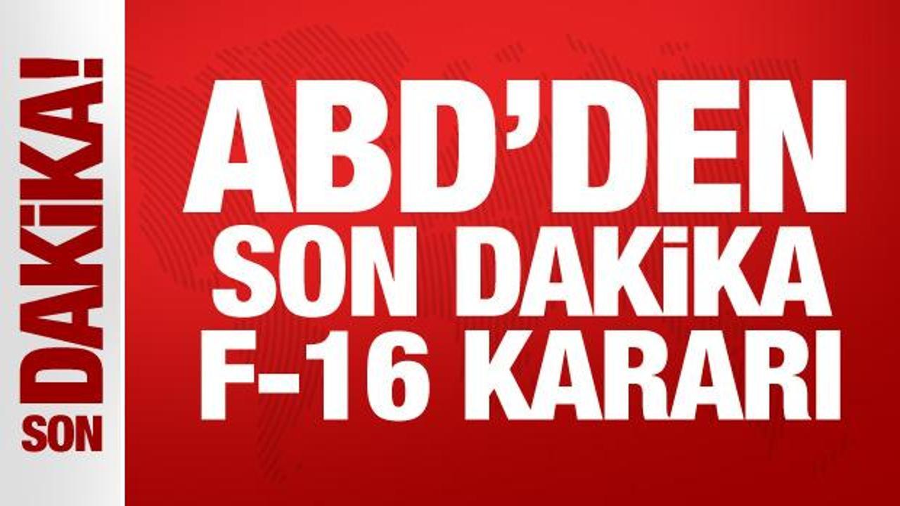 Son Dakika: ABD'den son dakika F-16 kararı!