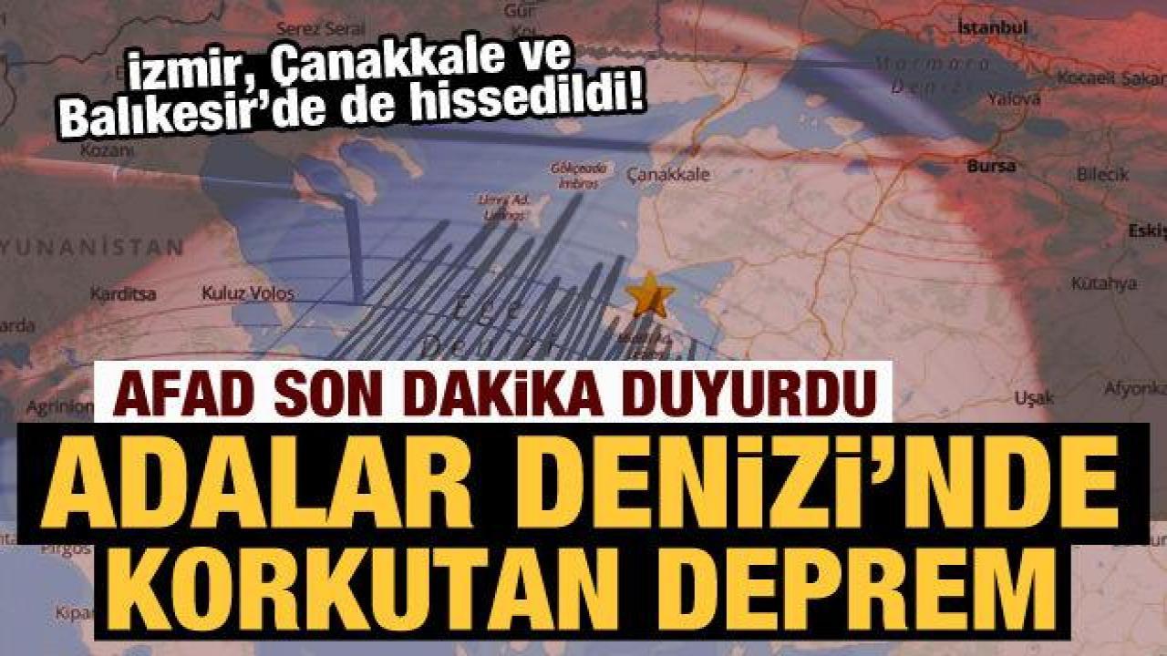 Son Dakika.... AFAD duyurdu: Ege Denizi'nde 5 büyüklüğünde deprem!