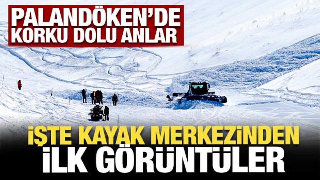 Son Dakika... Palandöken'de korku dolu anlar: İşte çığın piste aktığı anlar