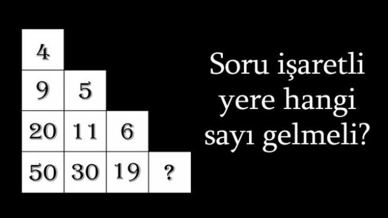 Soru işaretli yere hangi sayı gelecek? Zihninizi güçlendirecek bu beyin egzersizini okuyucuların sadece %3’ü çözebildi!