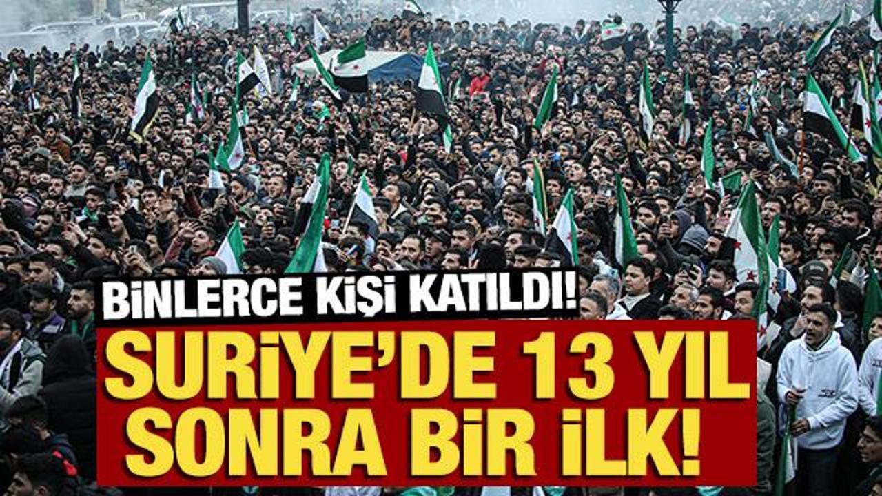 Suriye'de 13 yıl sonra bir ilk! Binlerce kişi katıldı