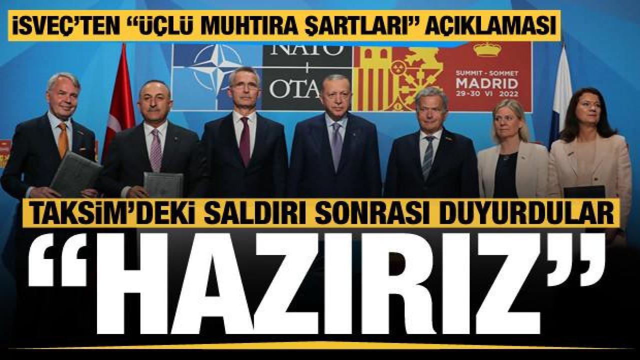 Taksim'deki saldırı sonrası İsveç'ten 