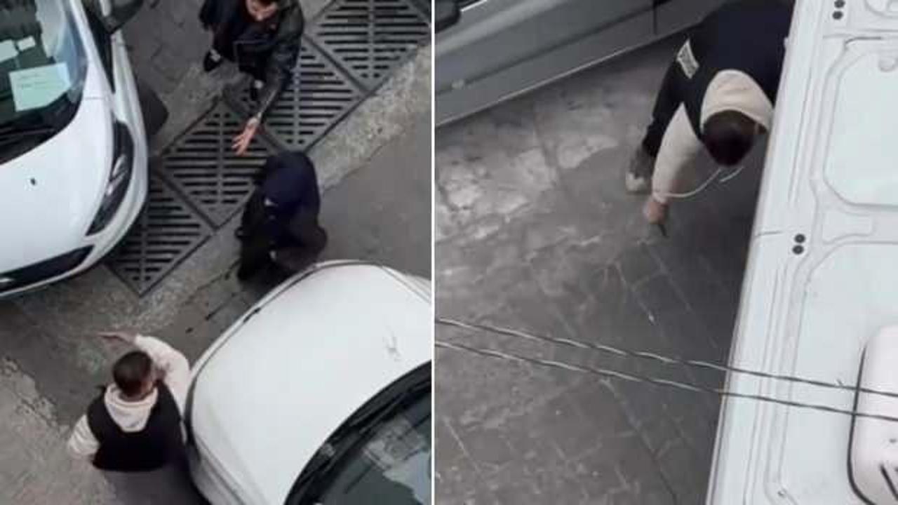 Tartıştığı sürücünün lastiklerini kesen şüpheli tutuklandı