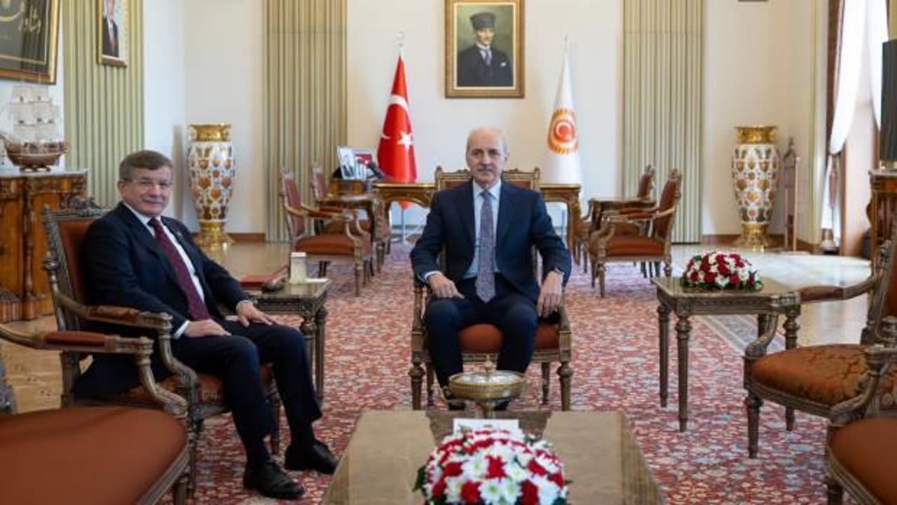 TBMM Başkanı Kurtulmuş, Davutoğlu'nu kabul etti