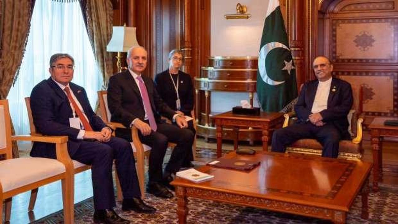 TBMM Başkanı Kurtulmuş, Pakistan Cumhurbaşkanı Zardari ile bir araya geldi