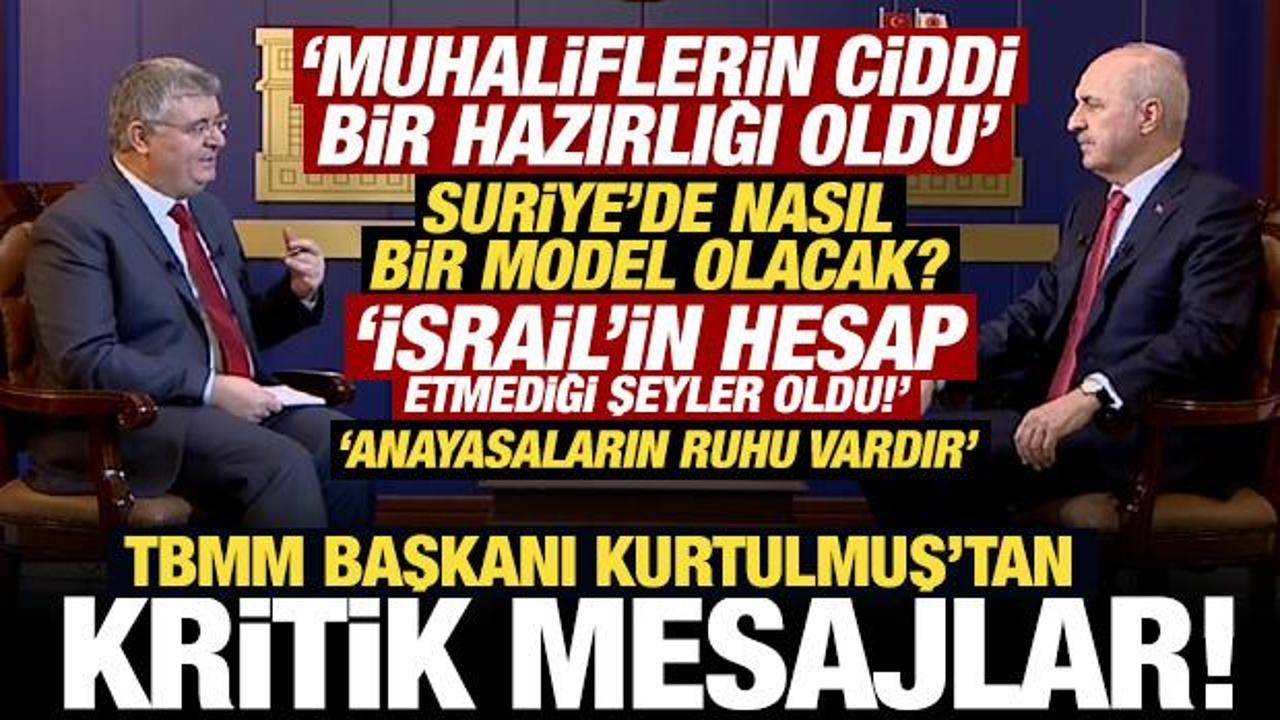 TBMM Başkanı Numan Kurtulmuş'tan önemli mesajlar! Dikkat çeken Suriye ve İsrail açıklaması