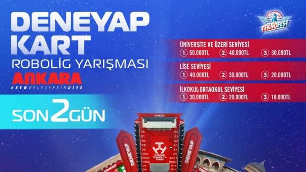 TEKNOFEST Deneyap Kart Robolig Yarışmasına Başvuru İçin Son 2 Gün!