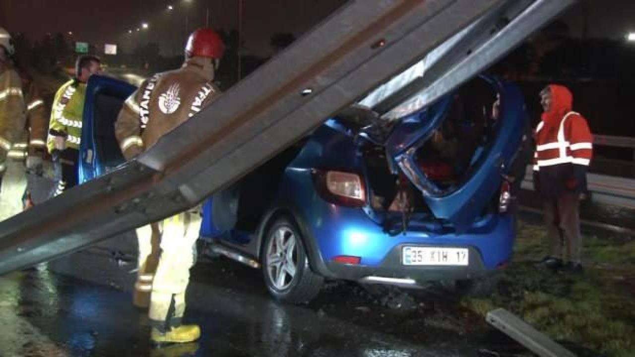 TEM Otoyolu'nda otomobil bariyere girdi: 1 ölü